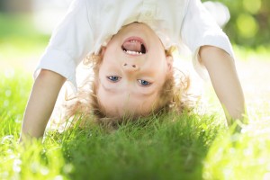 Child in spring park